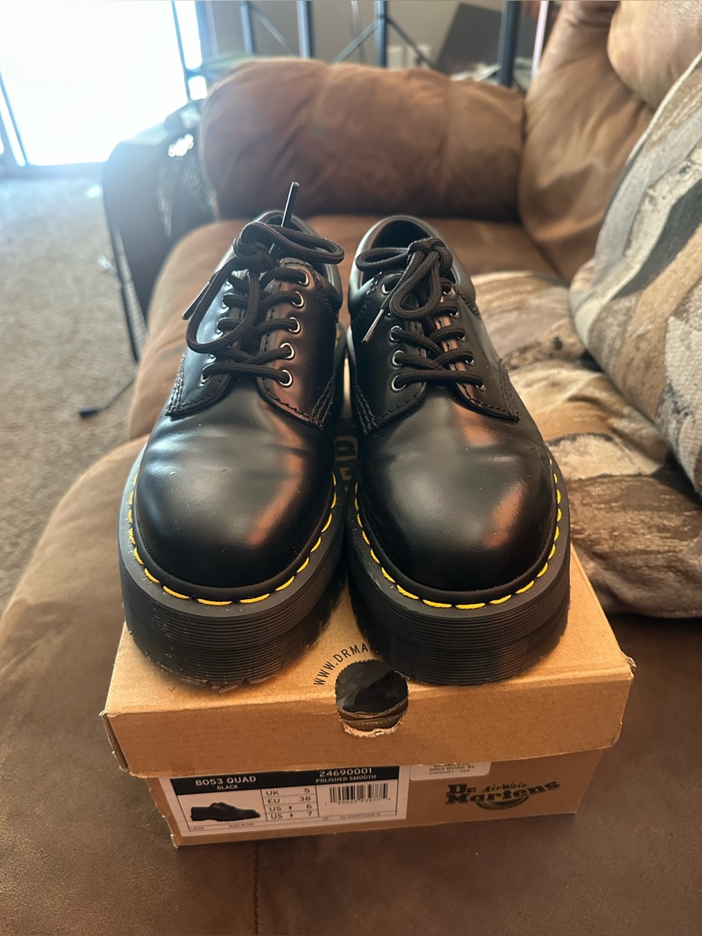 Dr. Martens Black Leather Platform Shoes